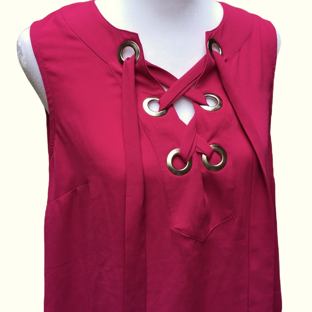 Fuchsia Crisscross Michael Kors Sleeveless Top